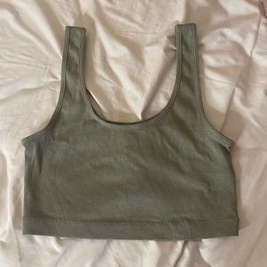 green crop top